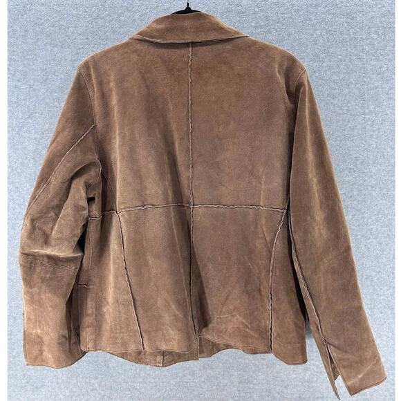 Venezia Woman sz 14/16 Suede Leather Button Down Jacket BOHO Traditional Western - Picture 3 of 9